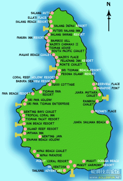 刁曼岛酒店地图