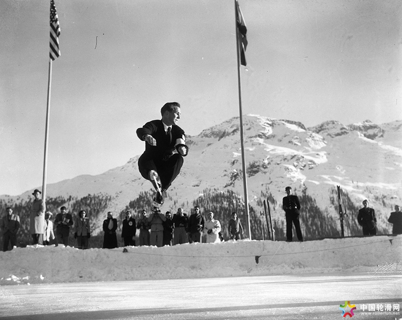 February 1948 American figure skater Dick Button makes a sensational leap to win.jpg